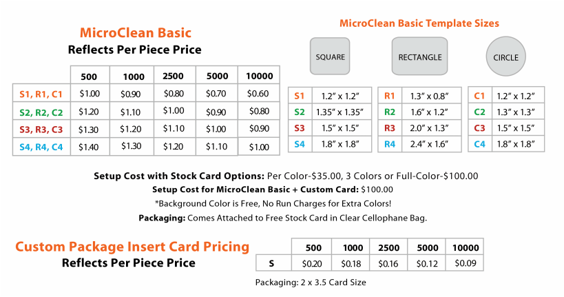 Order Micro Basic Screen Cleaner Chart